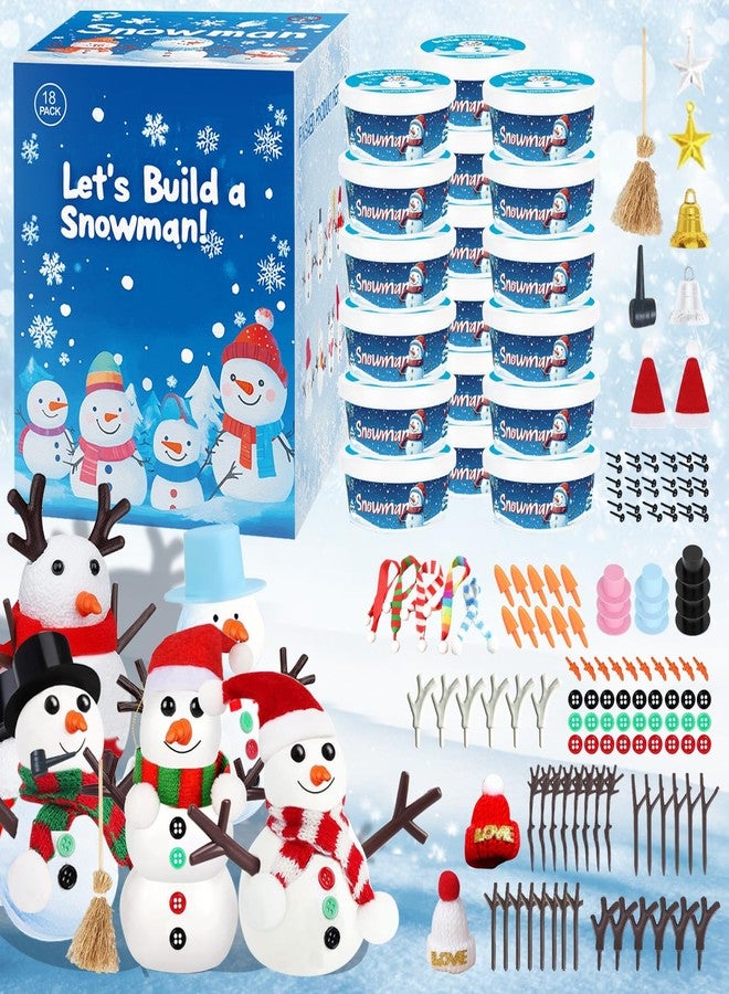Zaycca 18Pack Build Snowman Kit,Stocking Stuffers for Kids,Christmas Crafts For Kids DIY,Christmas Craft Gifts with Air-Dry Modeling Clay, Creative Toys for Christmas Games & Holiday Fun for Boys Girls - Image 1
